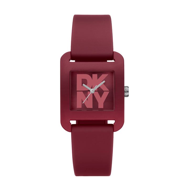 DKNY ICONIC Women's Dark Red Dial Silicone Strap Watch