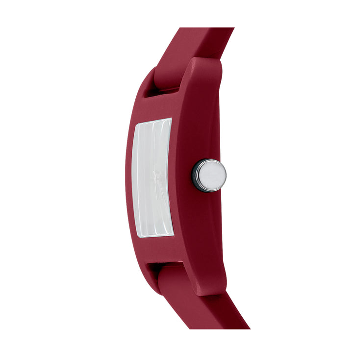 DKNY ICONIC Women's Dark Red Dial Silicone Strap Watch