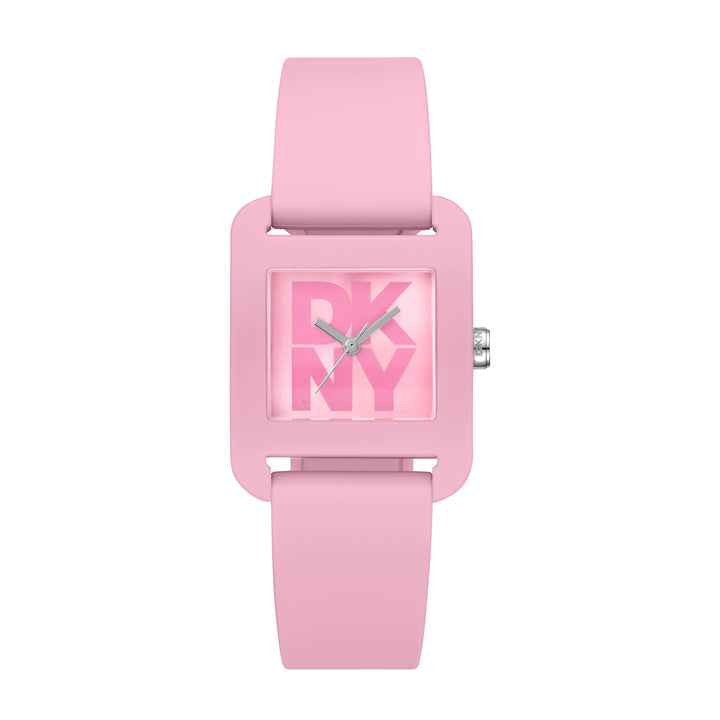 DKNY ICONIC Women's Pink Dial Silicone Strap Watch