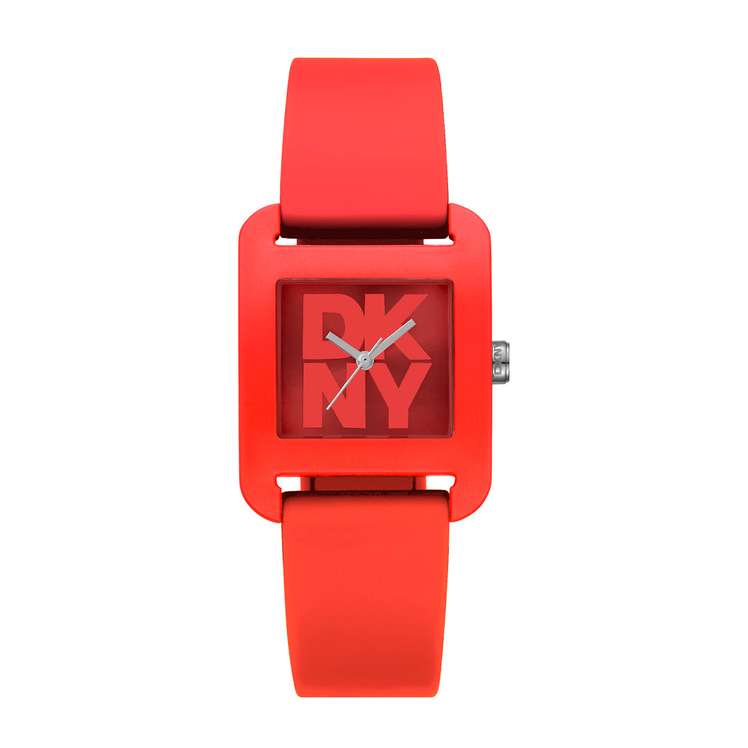 DKNY ICONIC Women's Red Dial Silicone Strap Watch