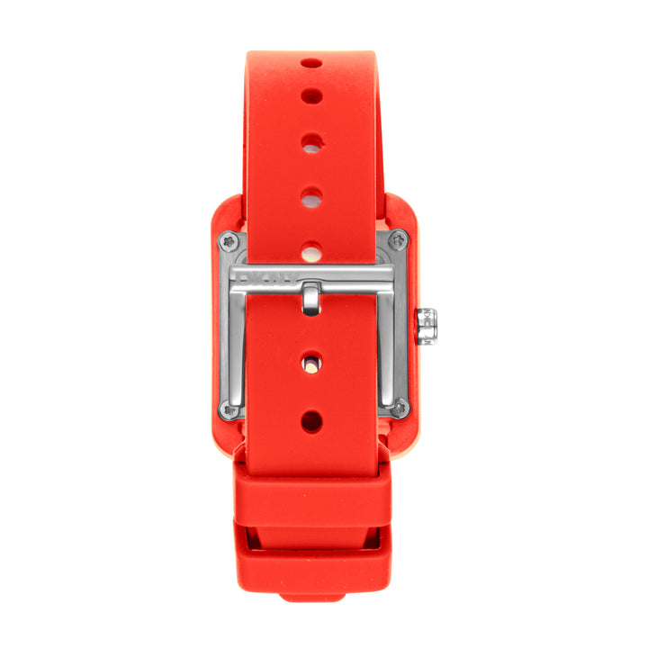 DKNY ICONIC Women's Red Dial Silicone Strap Watch