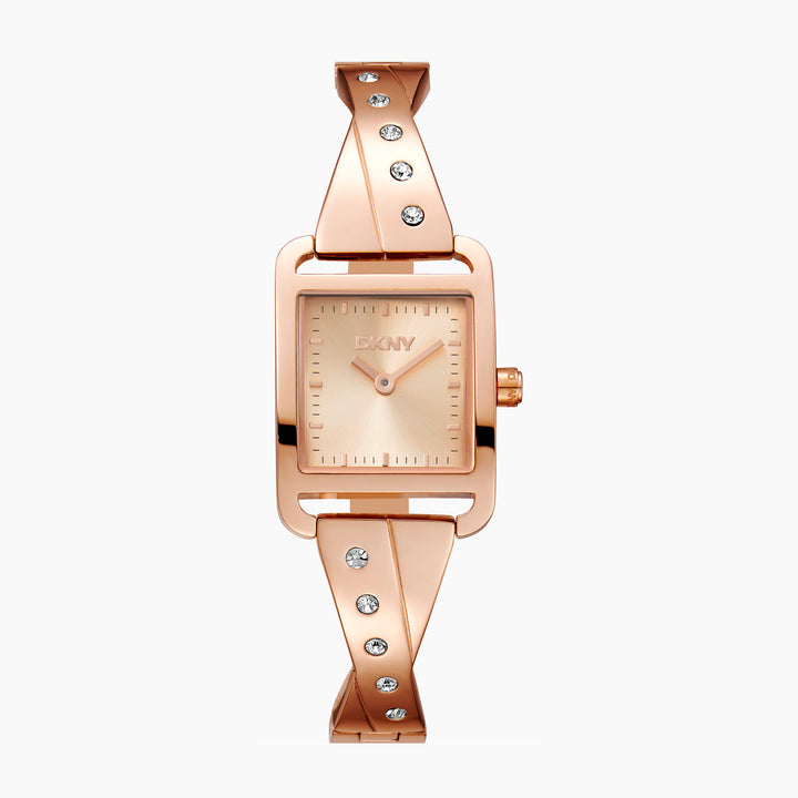 DKNY ICONIC Women's Rose Gold Dial Stainless Steel Watch