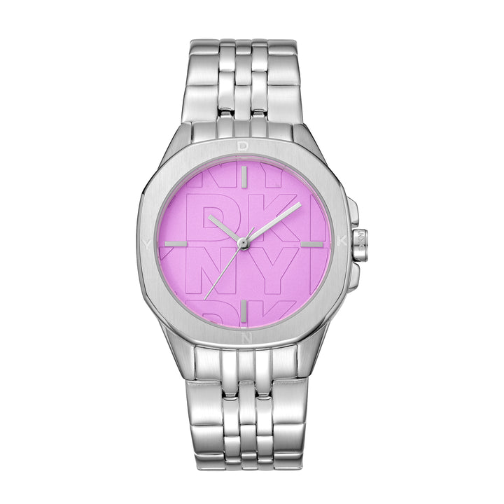 DKNY LOGO Women's Pink Dial Stainless Steel Watch