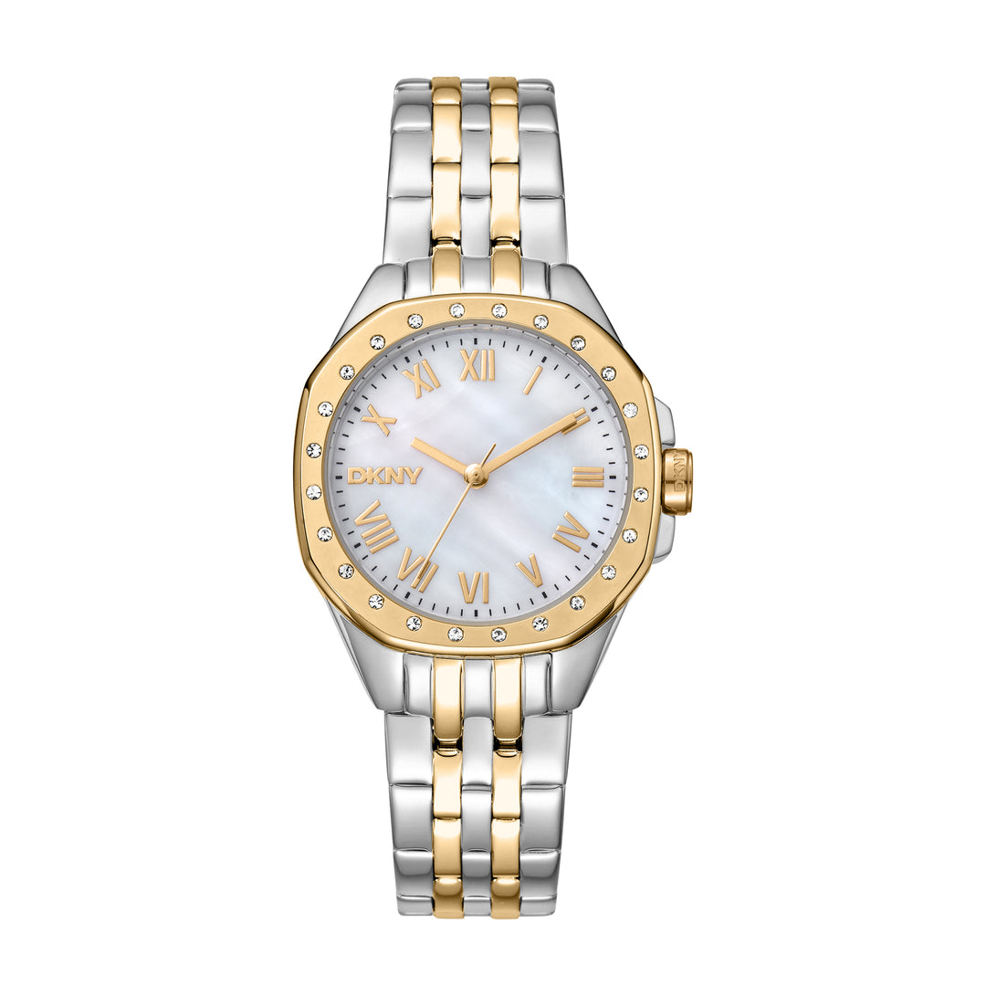 DKNY EVENING Women's White MOP Dial Stainless Steel Watch