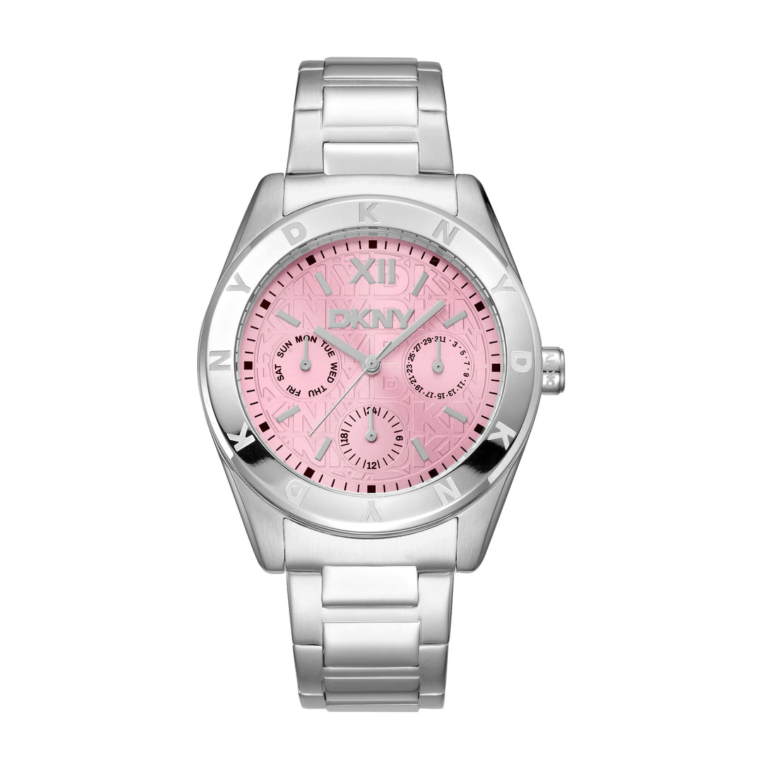 DKNY ACTIVE Women's Pink Dial Stainless Steel Watch