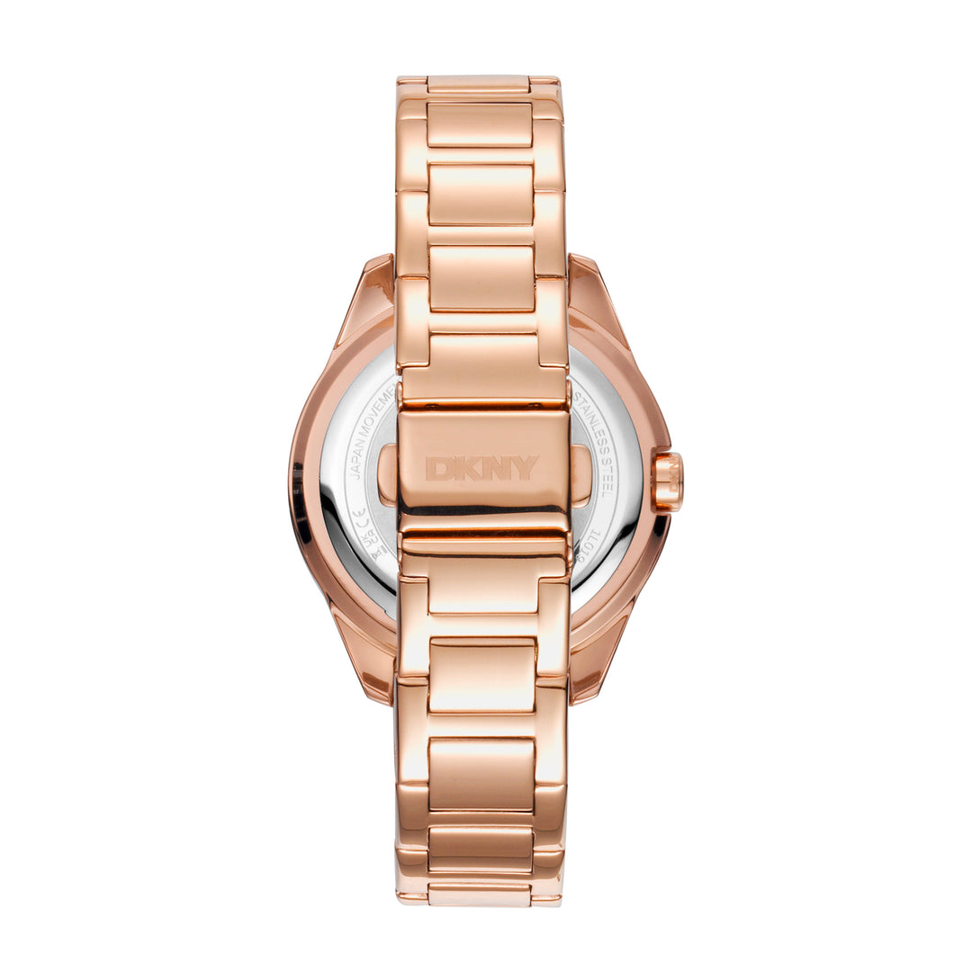 DKNY EVENING Women's Rose Gold Dial Stainless Steel Watch