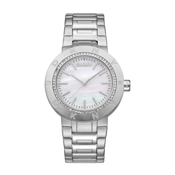 DKNY EVENING Women's White MOP Dial Stainless Steel Watch