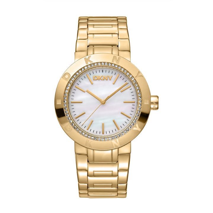 DKNY EVENING Women's White MOP Dial Stainless Steel Watch