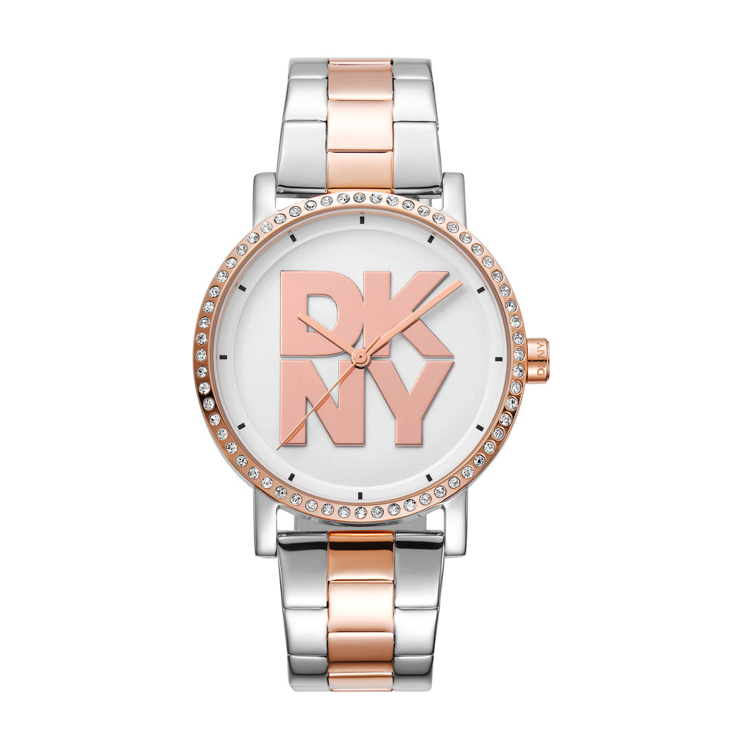 DKNY LOGO Women's Silver Dial Stainless Steel Watch