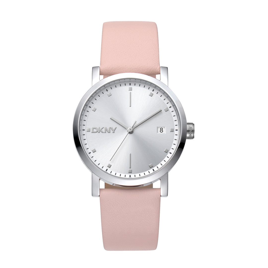 DKNY URBAN Women's Silver Dial Leather Strap Watch