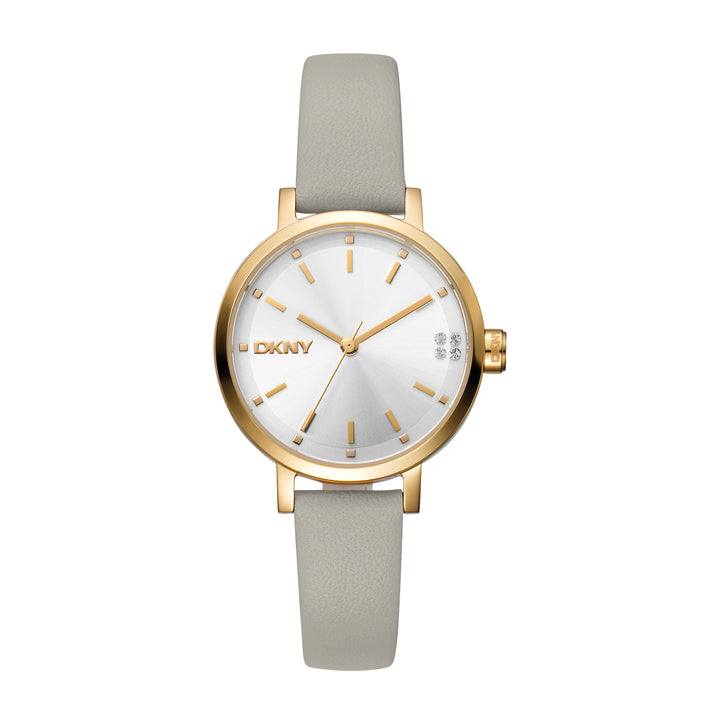 DKNY URBAN Women's Silver Dial Leather Strap Watch