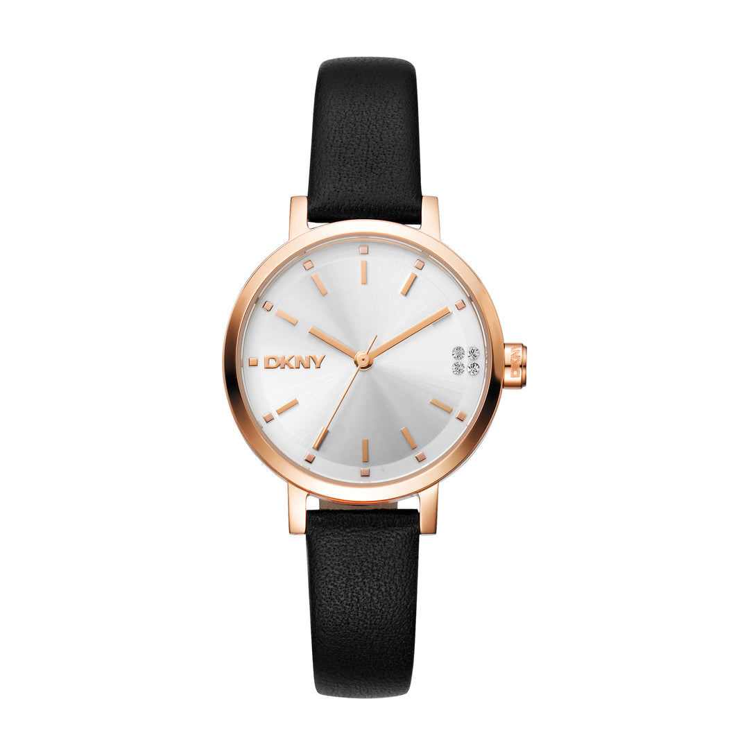 DKNY URBAN Women's Silver Dial Leather Strap Watch