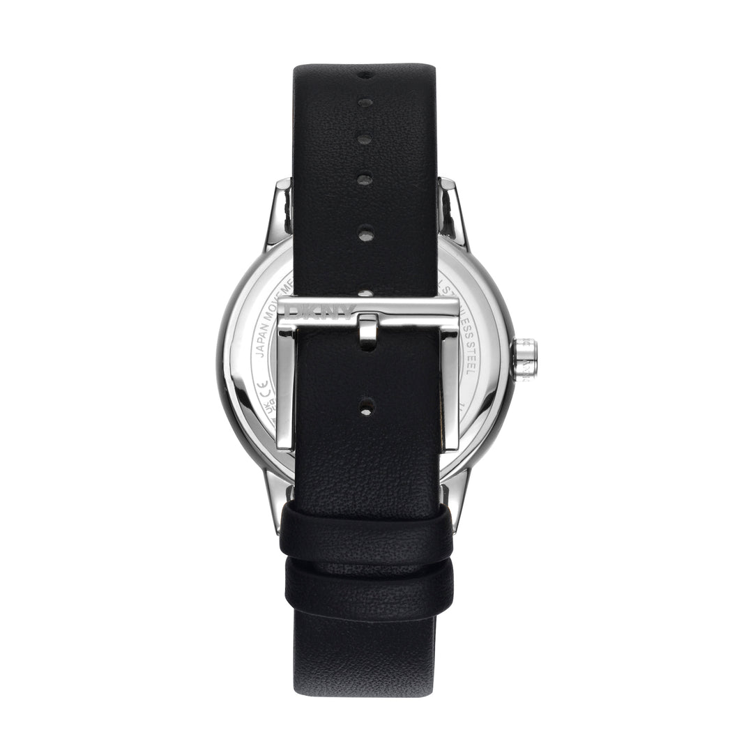 DKNY ACTIVE Women's Silver Dial Leather Strap Watch