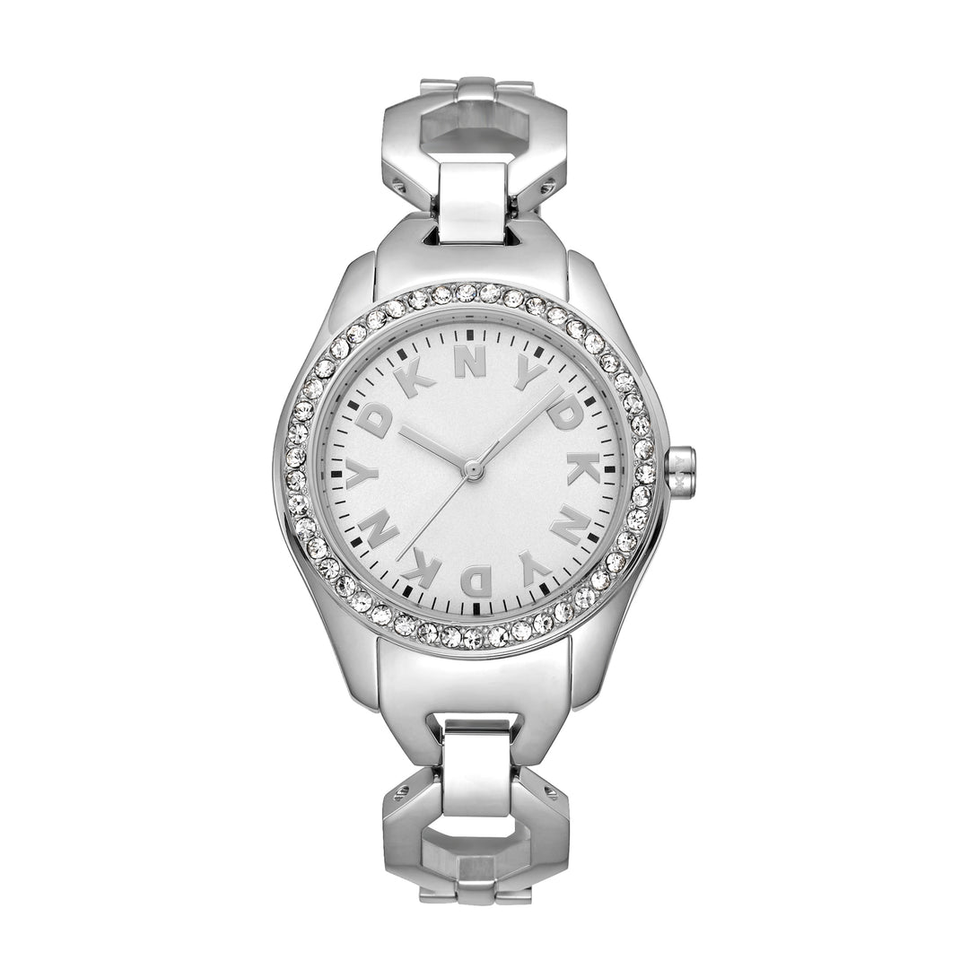 DKNY LOGO Women's Silver Dial Stainless Steel Watch