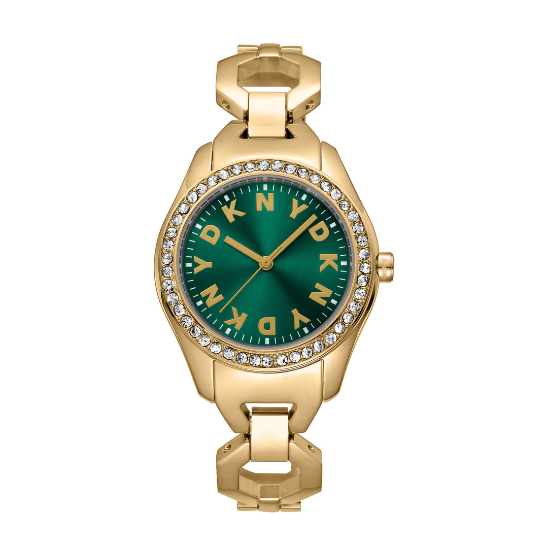 DKNY LOGO Women's Dark Green Dial Stainless Steel Watch