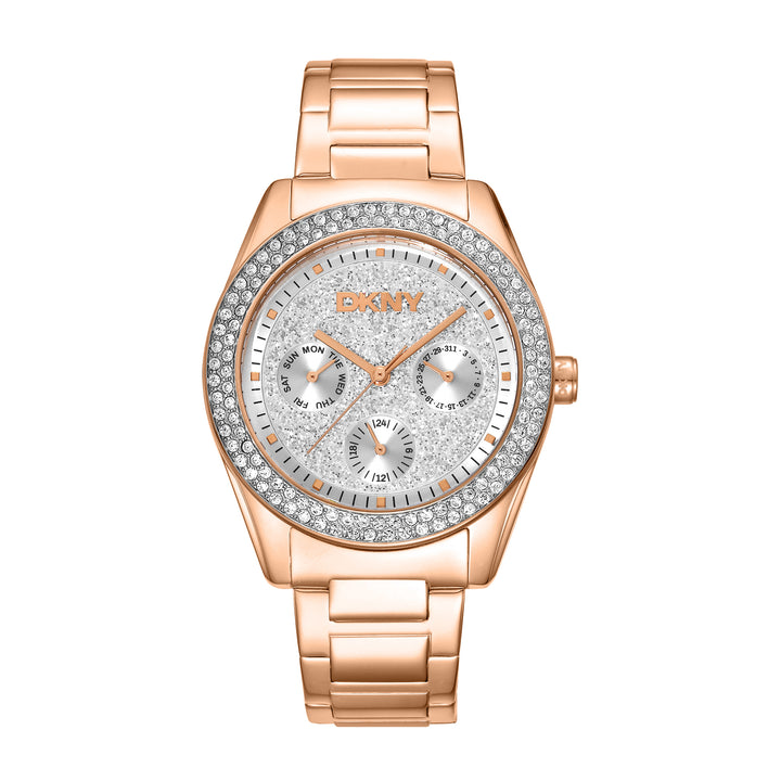 DKNY EVENING Women's Silver Powder Dial Stainless Steel Watch