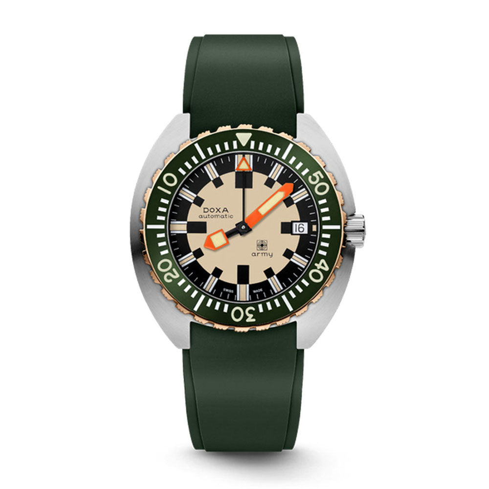 Doxa Men's Silver Tone Case Green Dial Automatic Watch