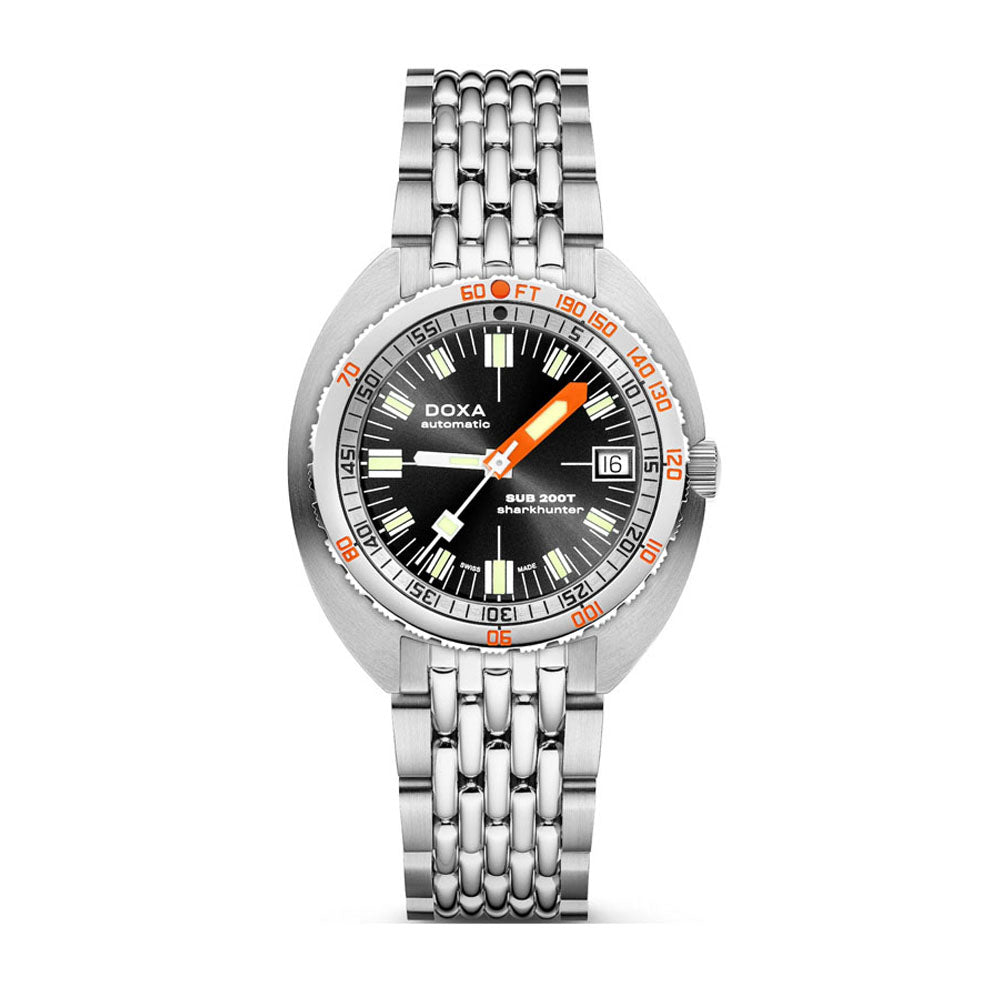 Doxa Men's Silver Tone Case Black Dial Automatic Watch