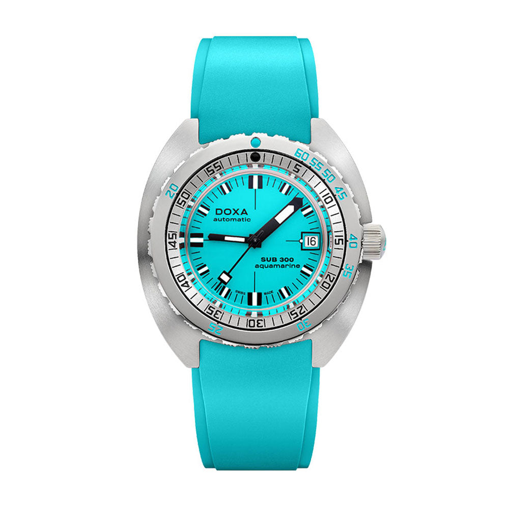 Doxa Men's Silver Tone Case Aqua Dial Automatic Watch