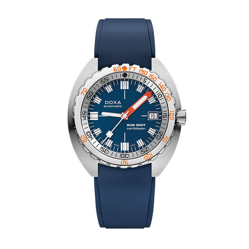 Doxa Men's Silver Tone Case Navy Dial Automatic Watch