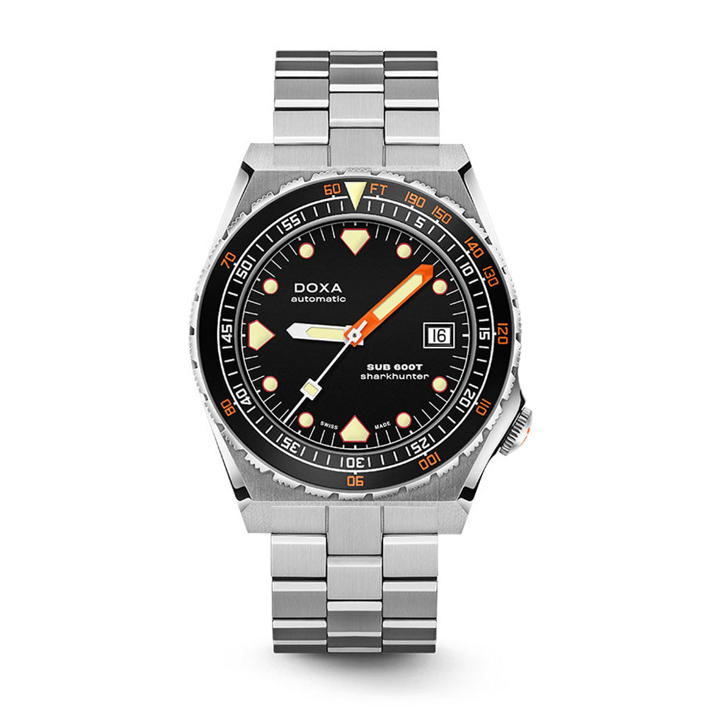 Doxa Men's Silver Tone Case Black Dial Automatic Watch