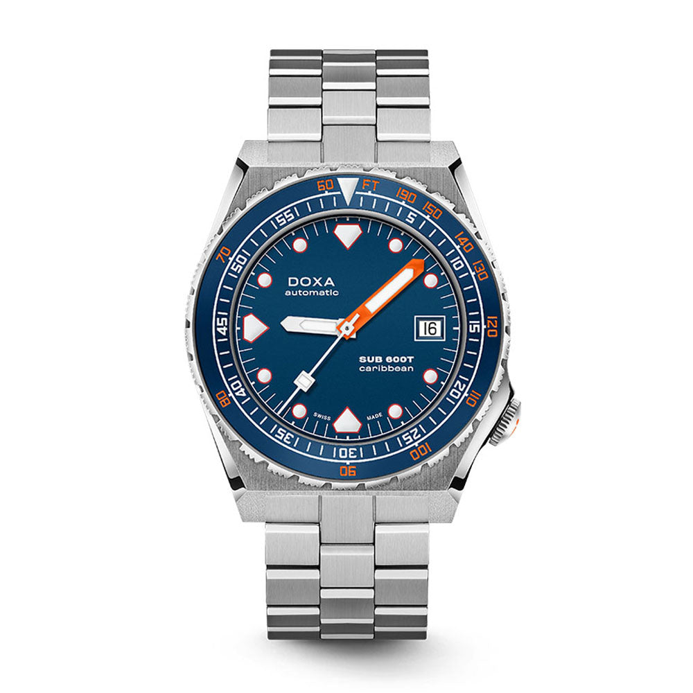 Doxa Men's Silver Tone Case Sapphire Dial Automatic Watch