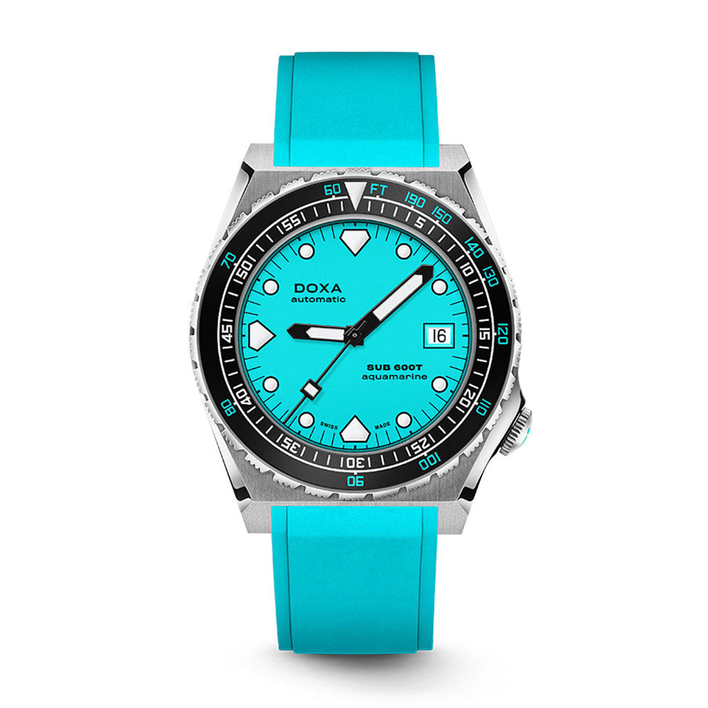 Doxa Men's Silver Tone Case Aqua Dial Automatic Watch