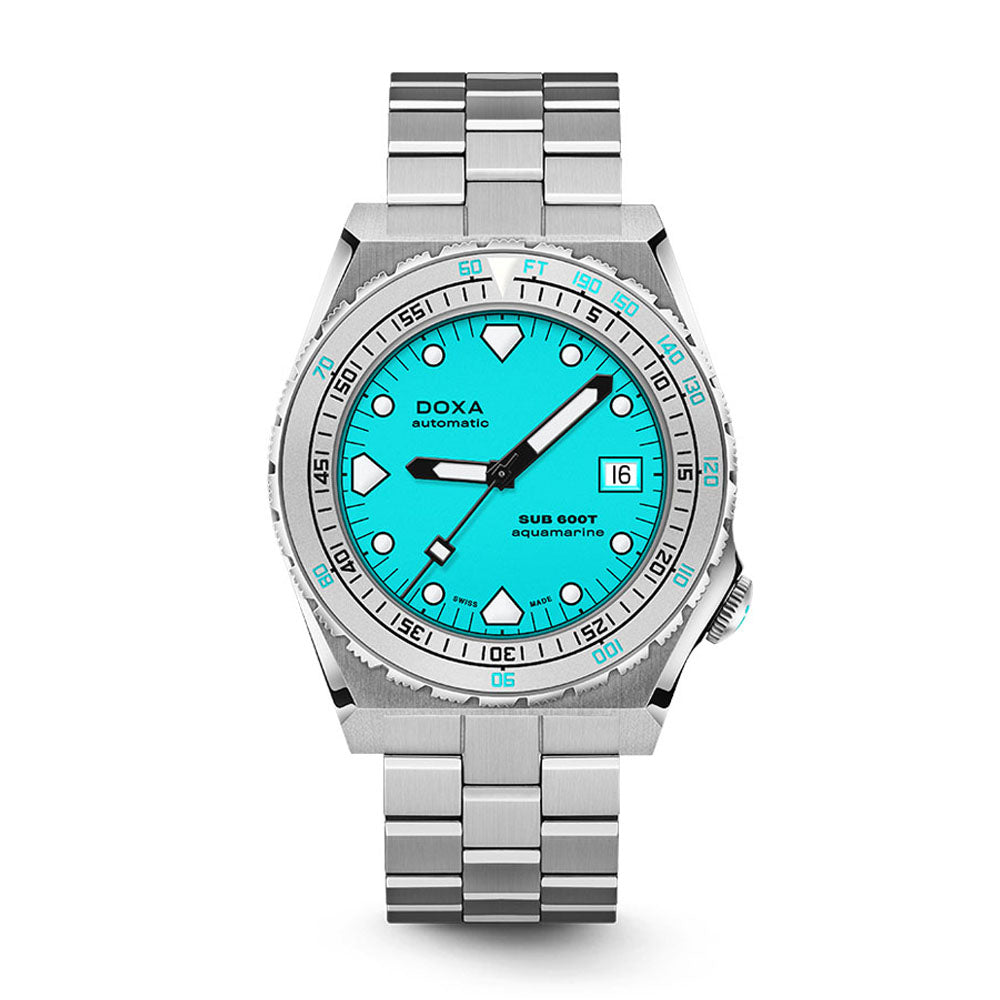 Doxa Men's Silver Tone Case Blue Dial Automatic Watch