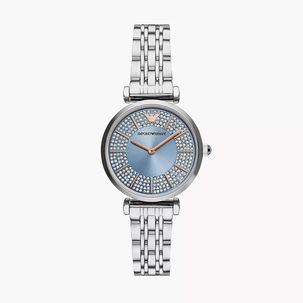 Emporio Armani Gianni T-Bar Silver Stainless Steel Women's Watch