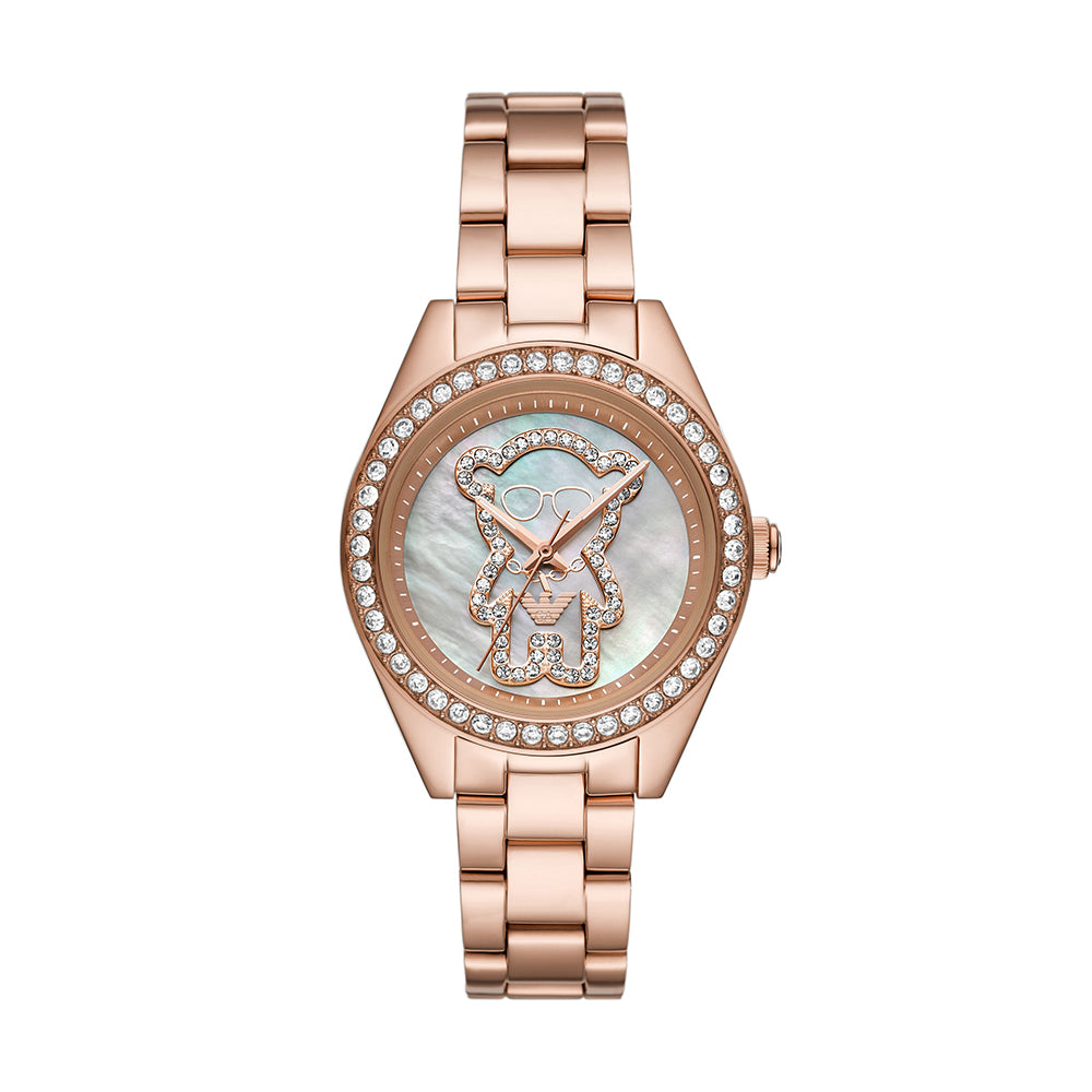 Emporio Armani Three-Hand Rose Gold-Tone Stainless Steel Watch