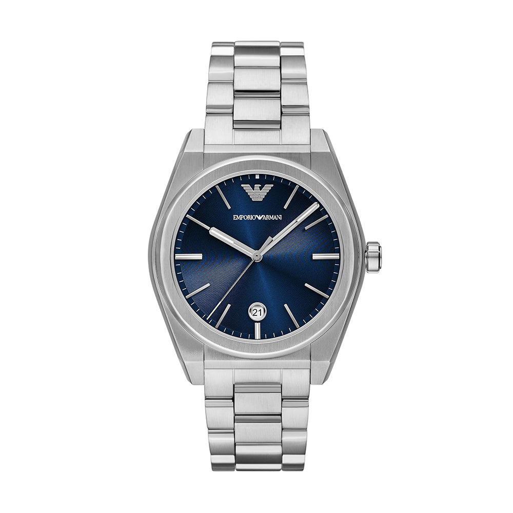 Emporio Armani Three-Hand Date Stainless Steel Watch