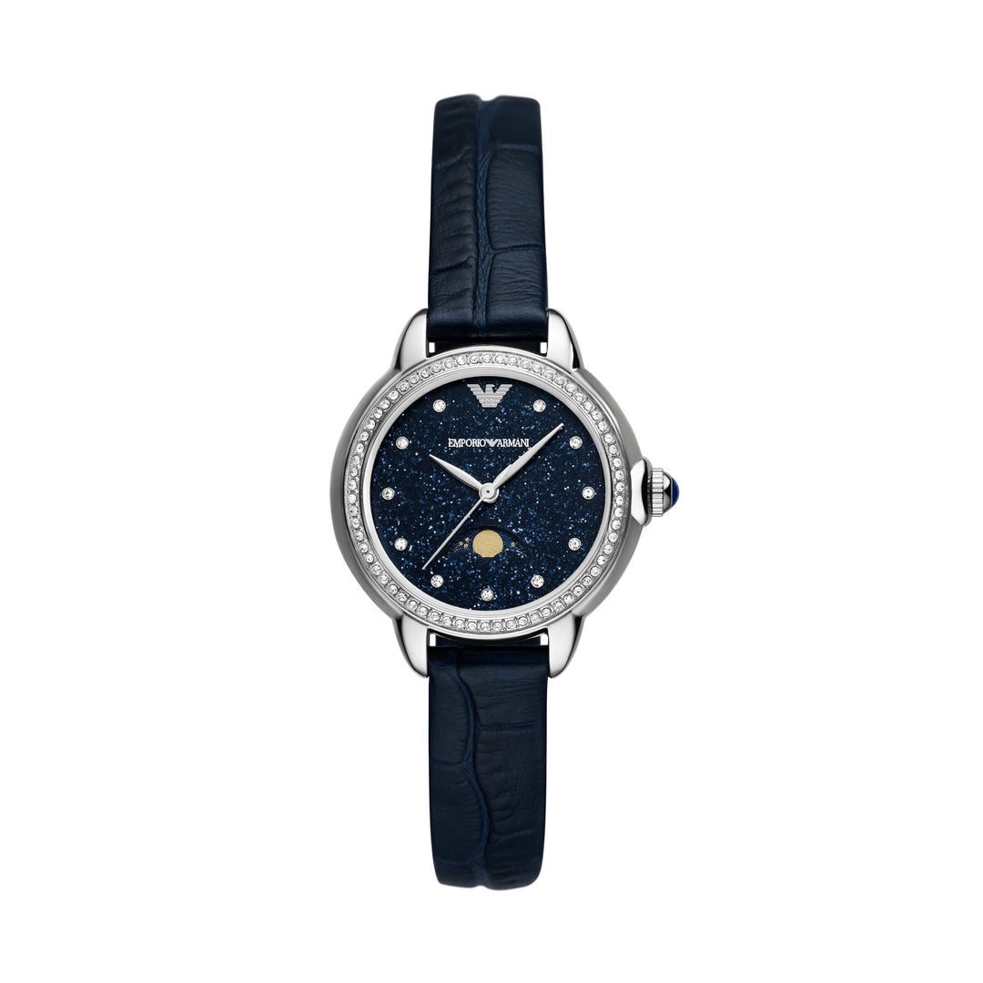 Emporio Armani Starry Night Silver Pro-Planet Leather Women's Watch