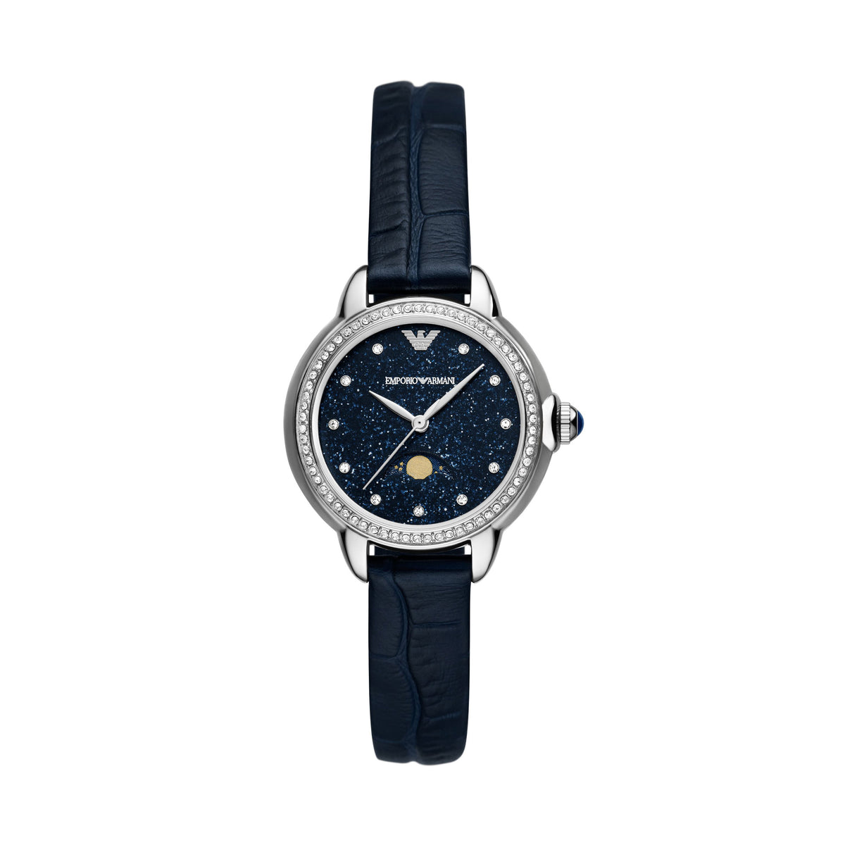Emporio Armani Starry Night Silver Pro-Planet Leather Women's Watch