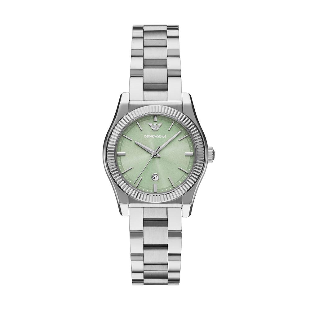 Emporio Armani Three-Hand Date Stainless Steel Watch