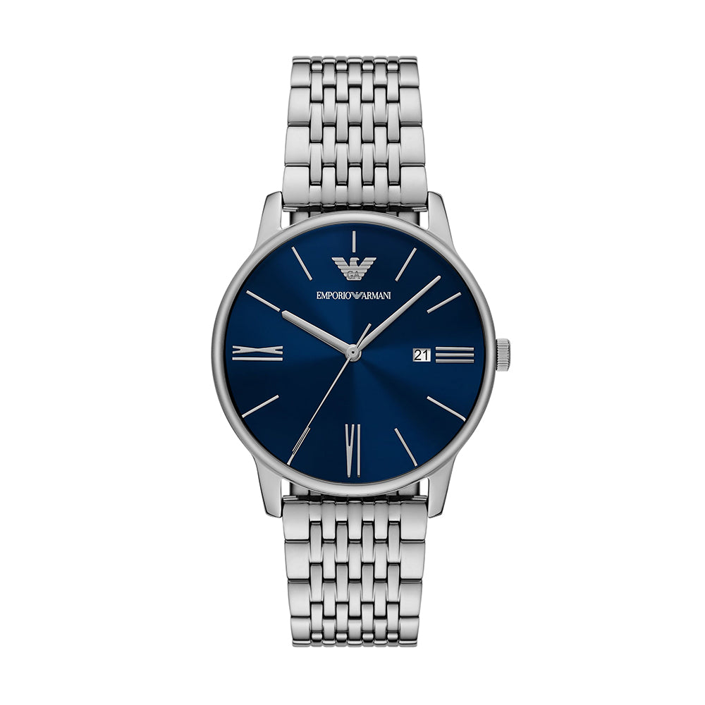 Emporio Armani Three-Hand Date Stainless Steel Watch