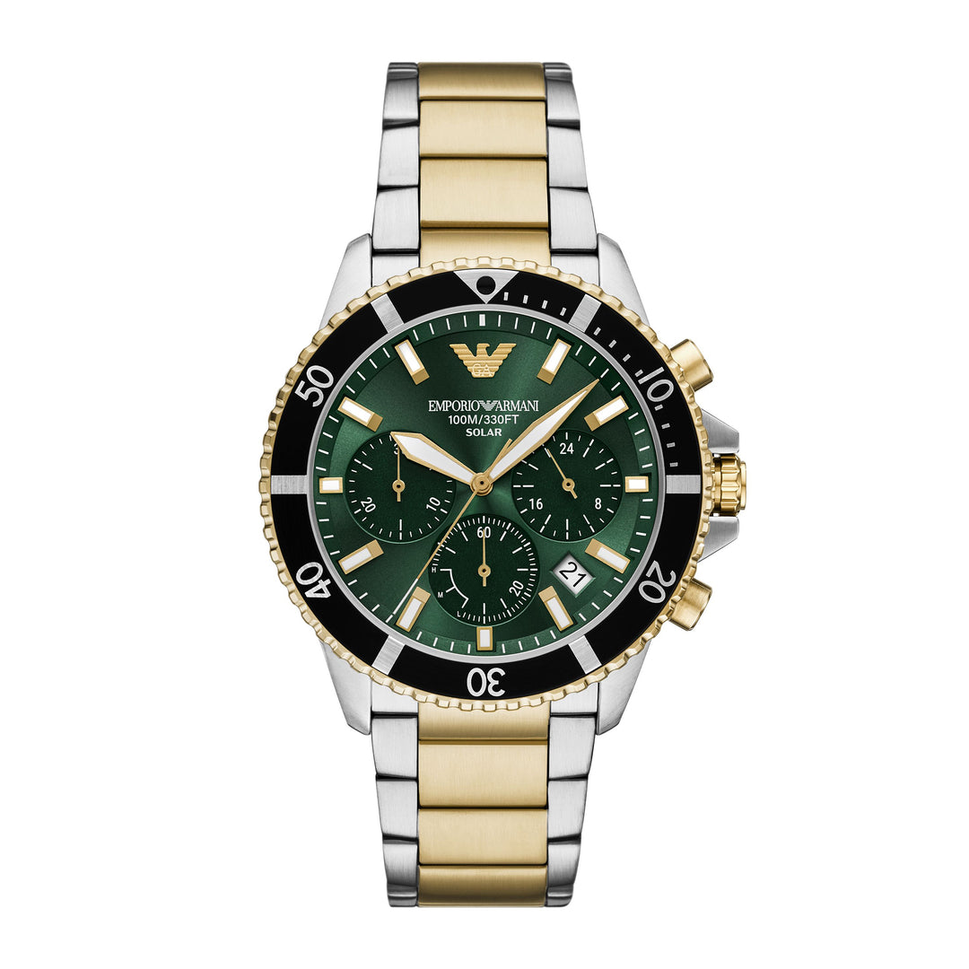 Emporio Armani Men's World Explorer Solar-Powered Chronograph Two-Tone Stainless Steel Watch