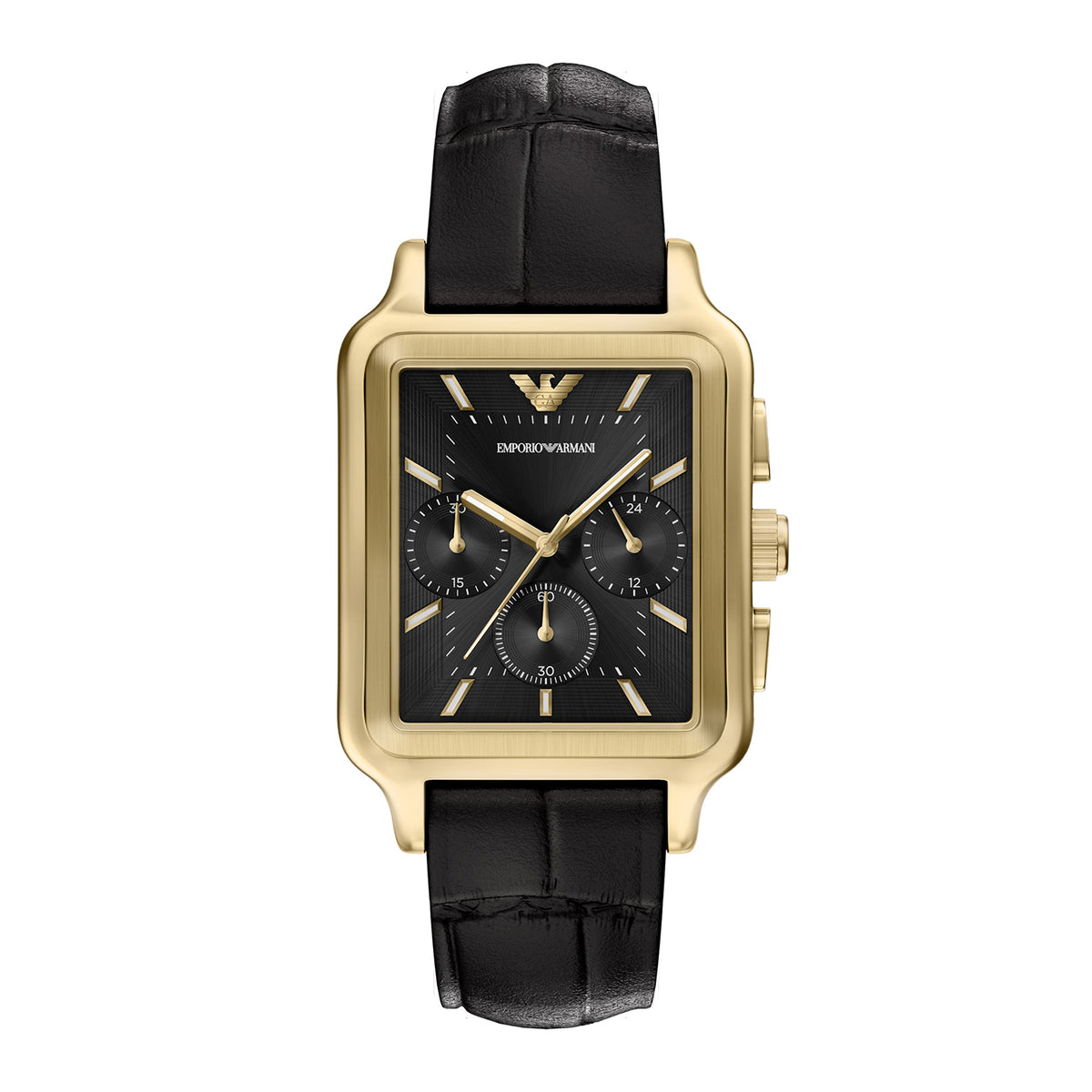 Emporio Armani Men's Chronograph Black Leather Watch