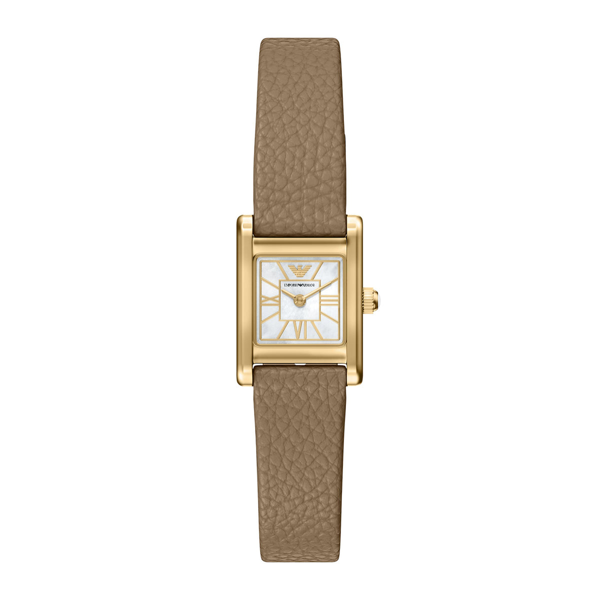 Emporio Armani Women's Two-Hand Taupe Leather Watch