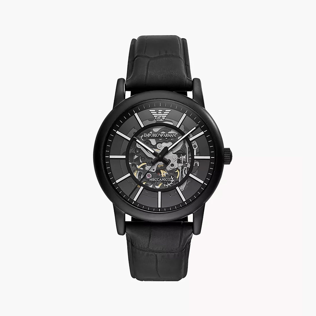 Emporio Armani Luigi Men's Black Leather Watch