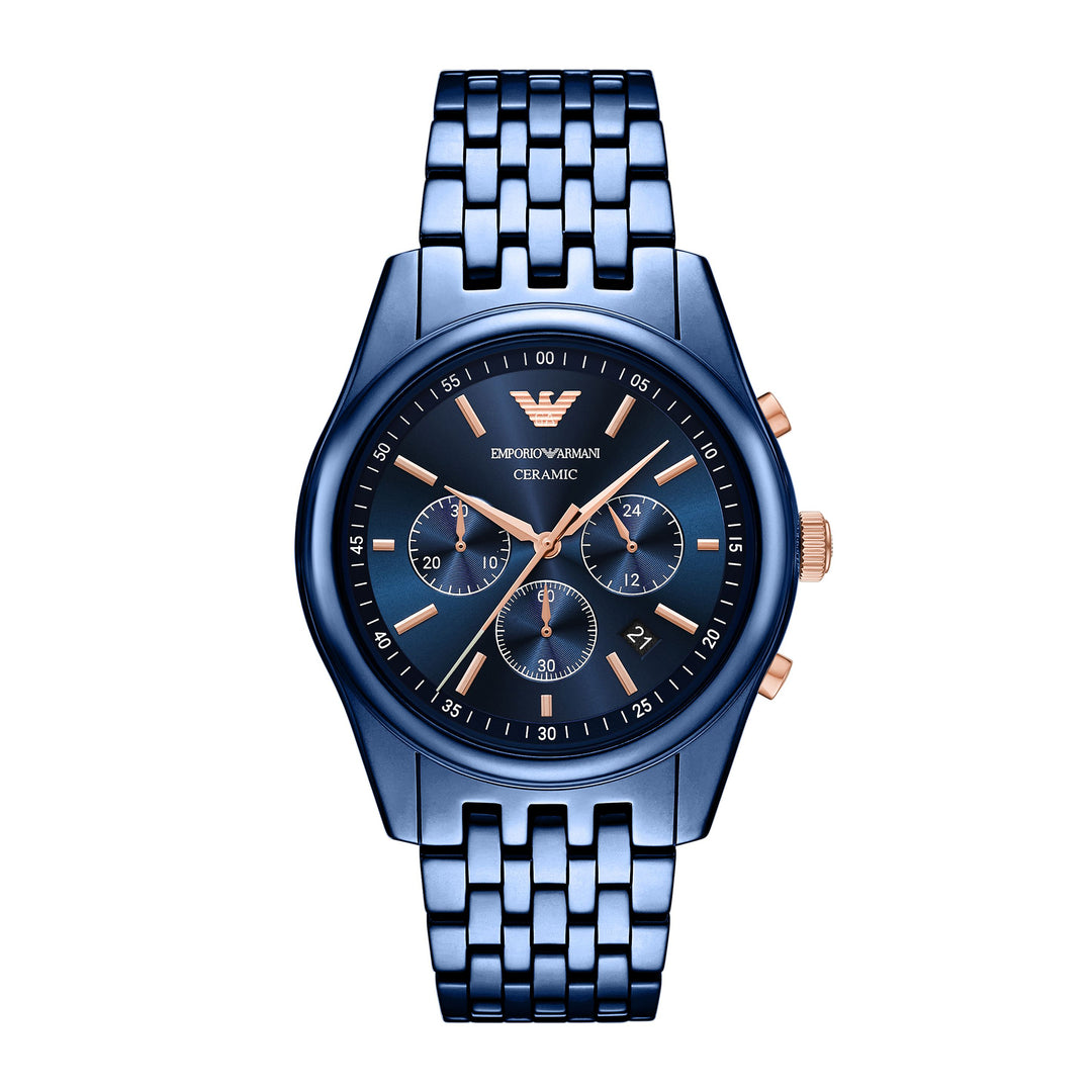 Emporio Armani Men's Chronograph Blue Ceramic Watch