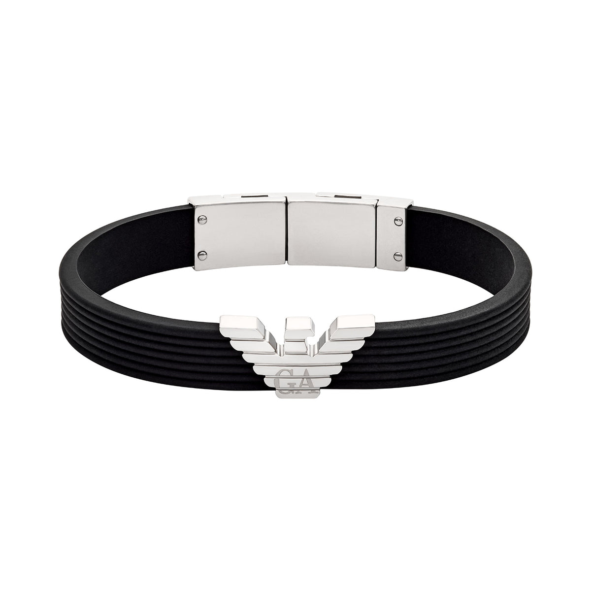 Emporio Armani Men's Black Silicone ID Bracelet