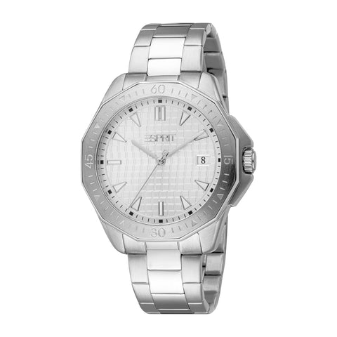 Esprit Men's 42mm Onyx Fashion Silver Dial Watch