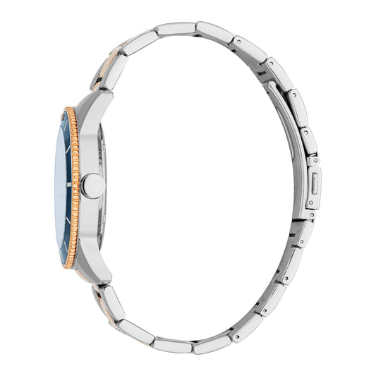 Esprit Men's 42mm Fashion Two Tone Silver & Rose Gold Color Dial Watch
