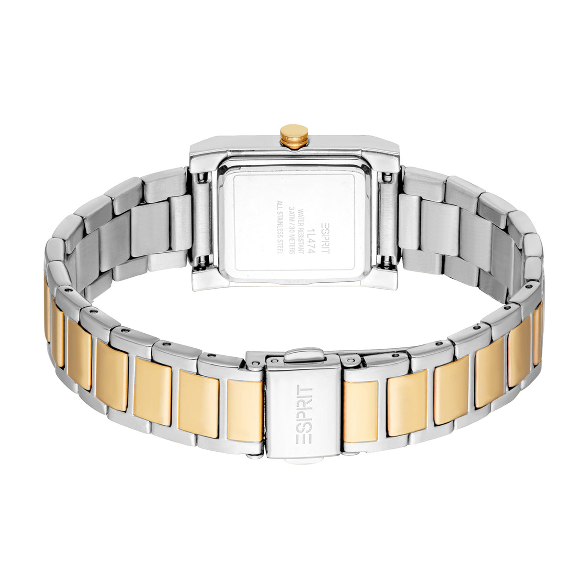 Esprit Women's 23 x 23.5mm Fashion Two Tone Silver & Gold Color Dial Watch
