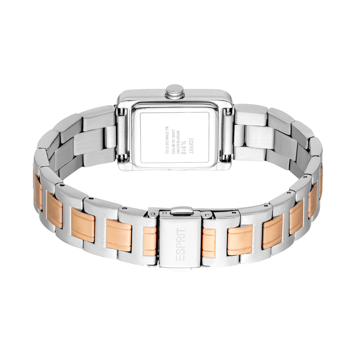 Esprit Women's 22 x 24.5mm Fashion Two Tone Silver & Rose Gold Color Dial Watch