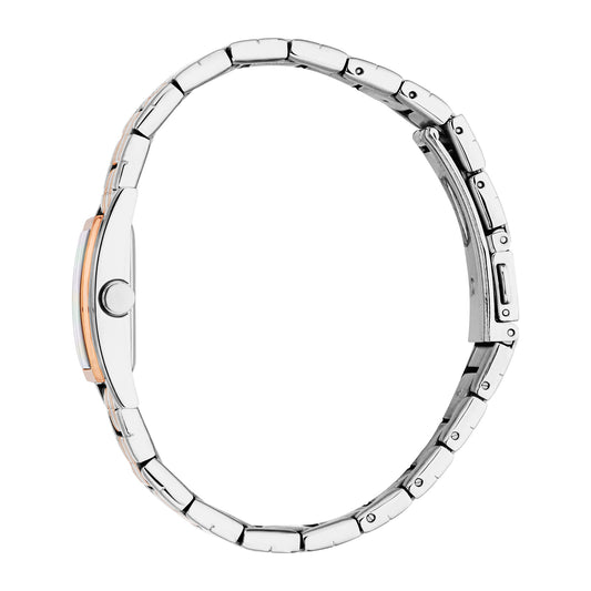Esprit Women's 21 x 30mm Fashion Two Tone Silver & Rose Gold Color Dial Watch