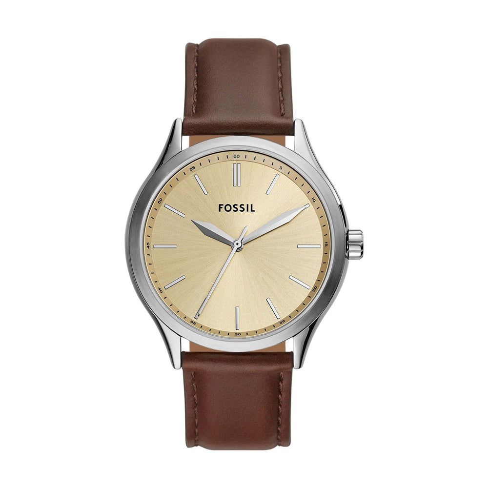 Fossil Fenmore Three-Hand Brown Leather Watch