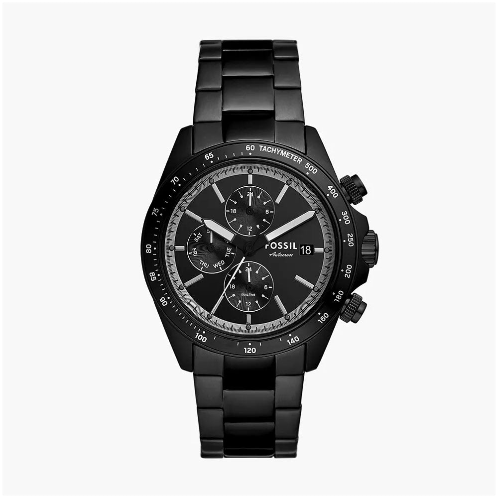 Fossil black stainless steel watch best sale