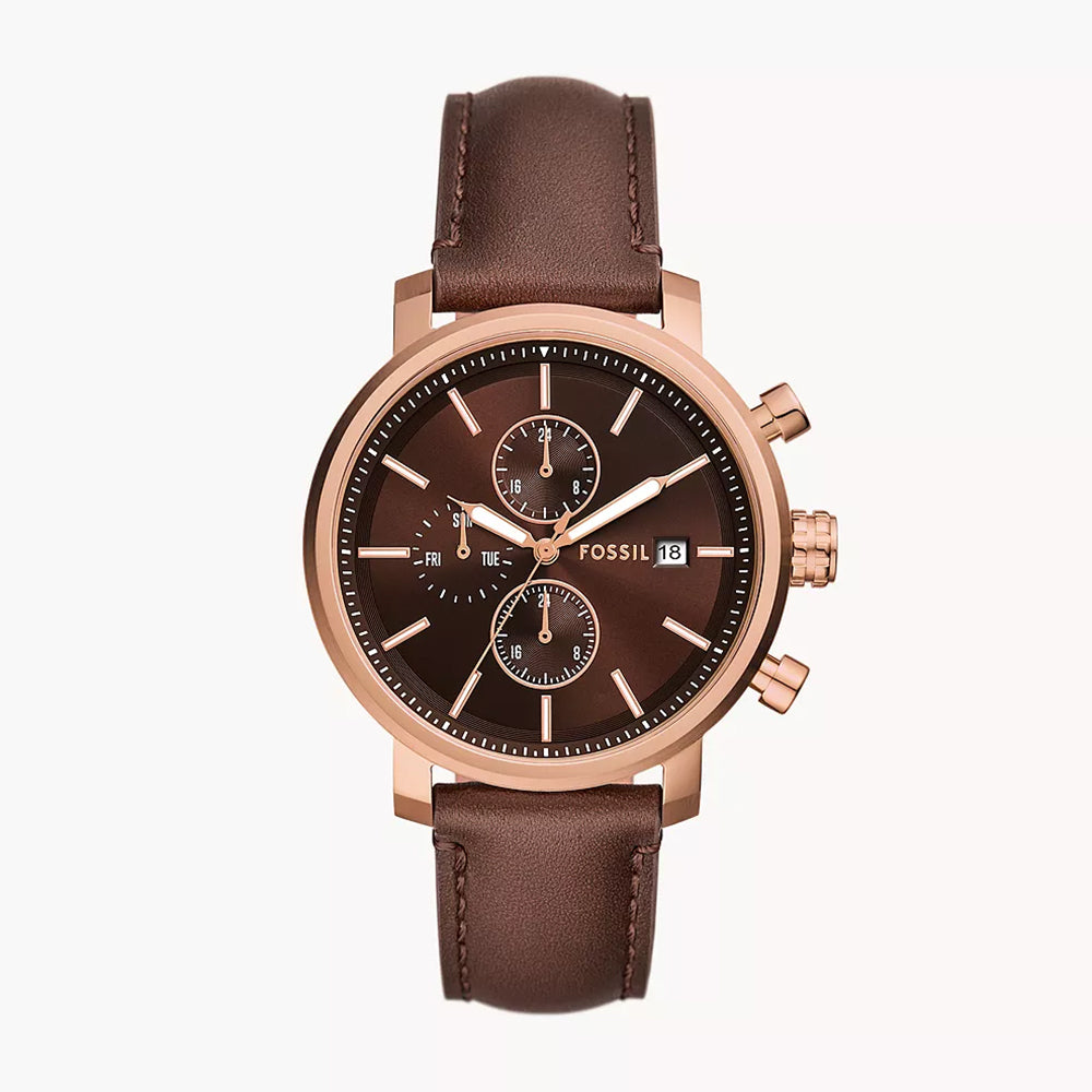 Fossil Rhett Multifunction Brown Leather Watch