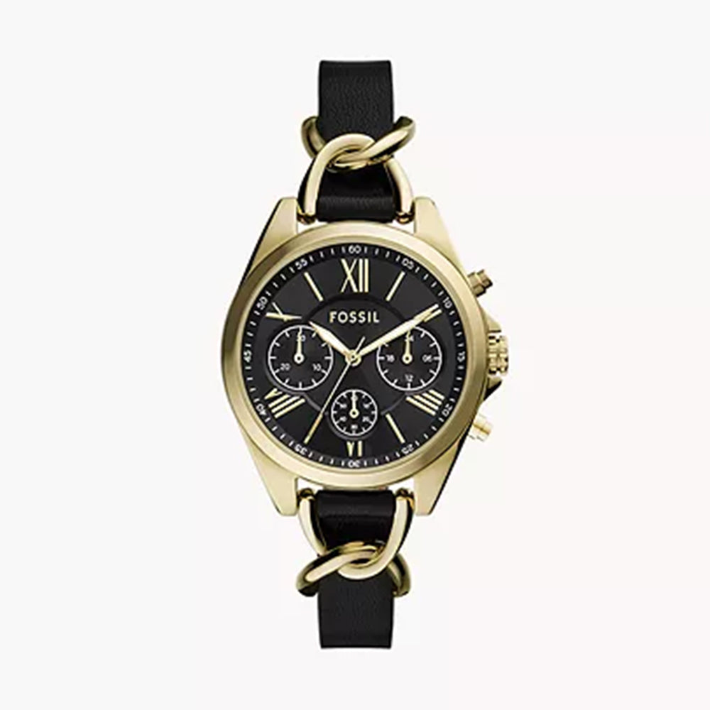 Fossil Modern Courier Chronograph Black Leather Watch